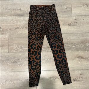 Good American Brown and Black Leopard High-Waist Leggings